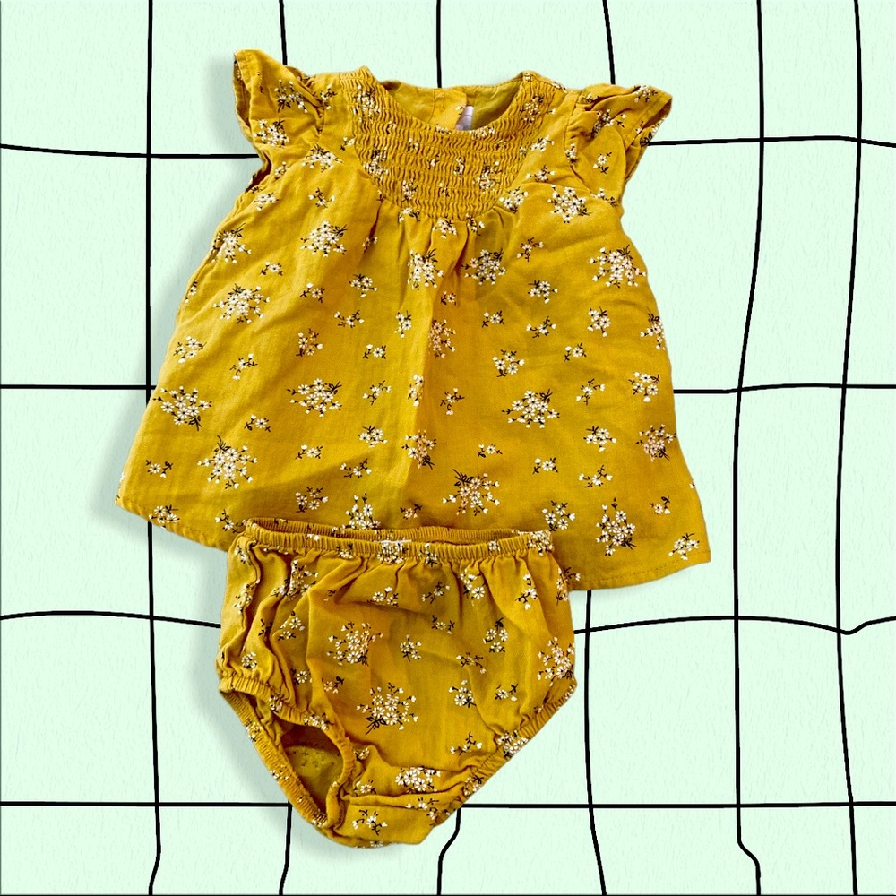 Zara yellow floral dress with bottom